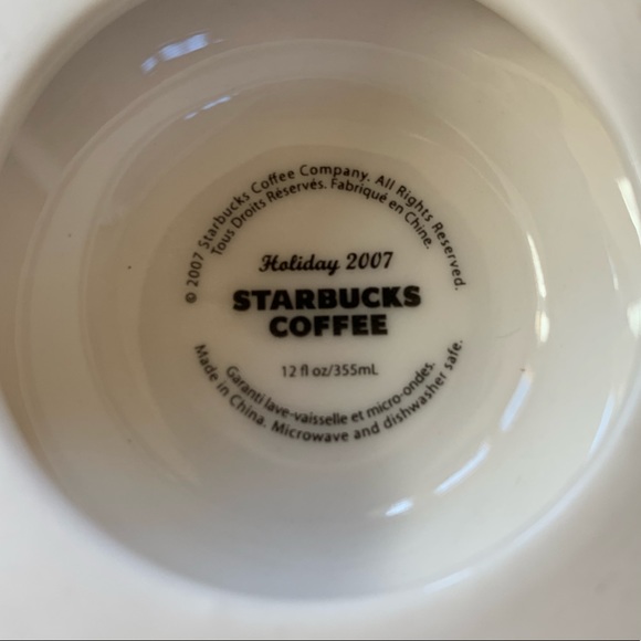 HO HO HO 2007 STARBUCKS Christmas Holiday coffee mug tea cup collectible - Picture 4 of 7